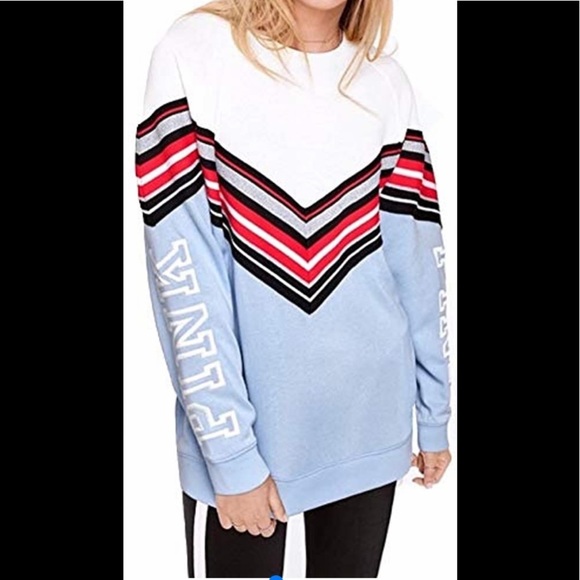 Pink Campus Tunic Pullover Sweater Blue Large - Picture 3 of 13